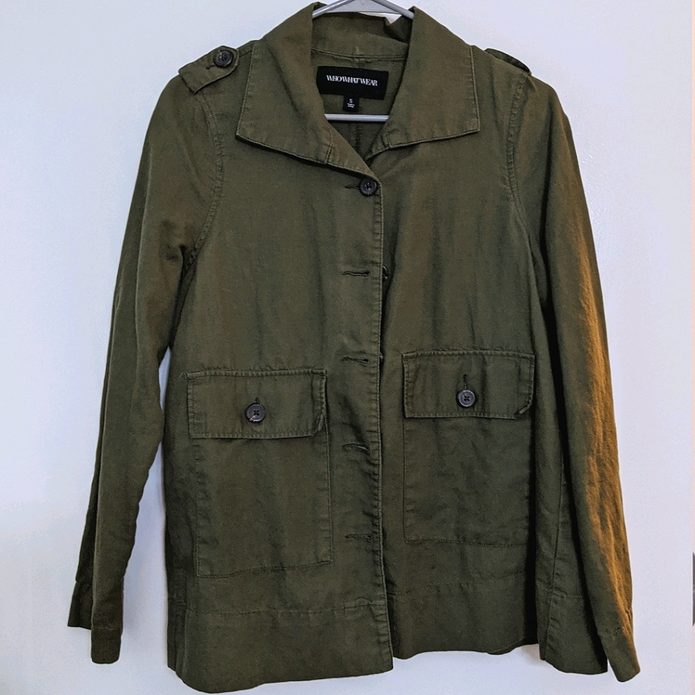 WhoWhatWear Green Cargo Jacket